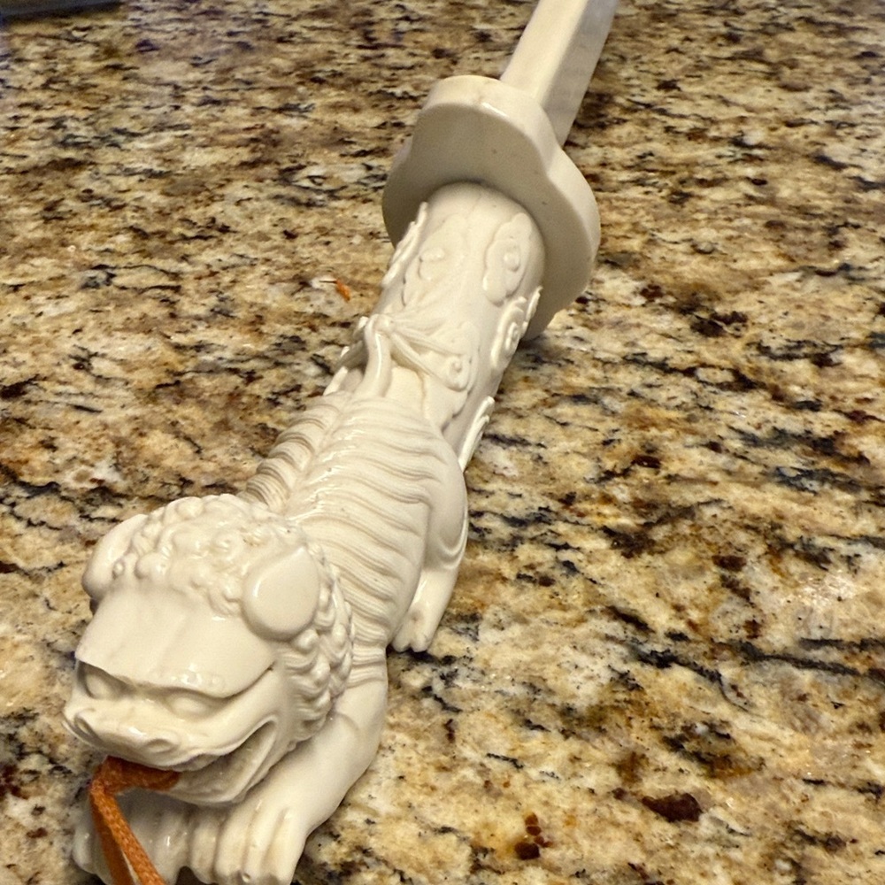 Vintage Chinese White Decorative Sword Bakelite